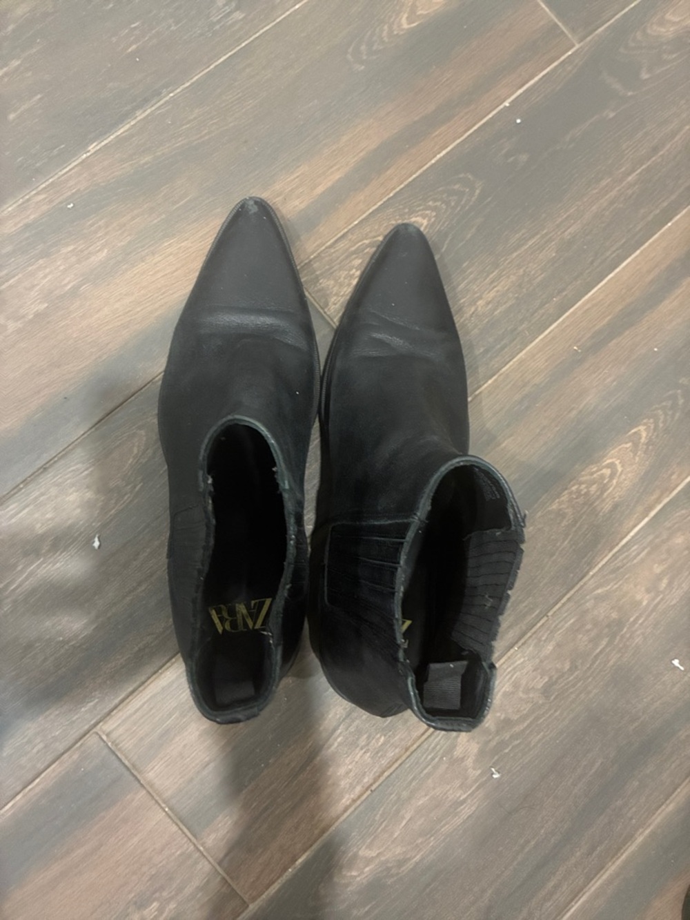 Zara Black Pointed Chelsea Ankle Boots Men